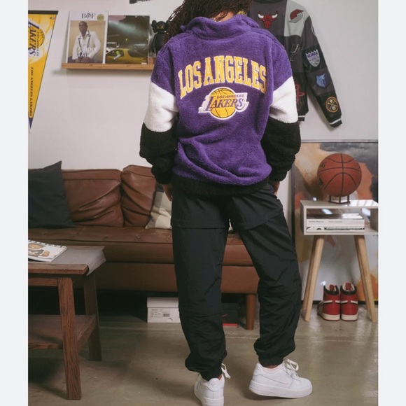 NWT Ultra Game Los Angeles Lakers full zip purple black white Sherpa.Size Large - Picture 2 of 11